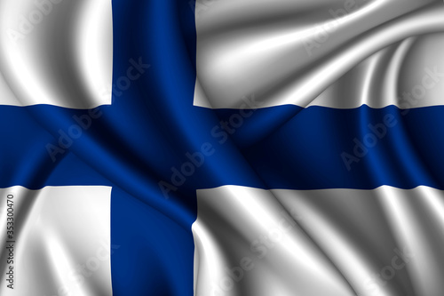 finland national flag of silk. Template for your design