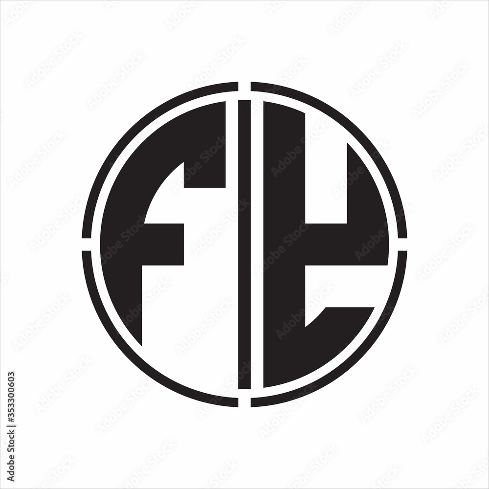 FY Logo initial with circle line cut design template on white background FY Logo initial with circle line cut design template on white background