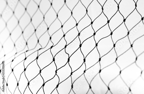 Net pattern close up. Rope net . Soccer, football, volleyball, tennis and tennis net pattern. Fisherman hunting net rope texture photo