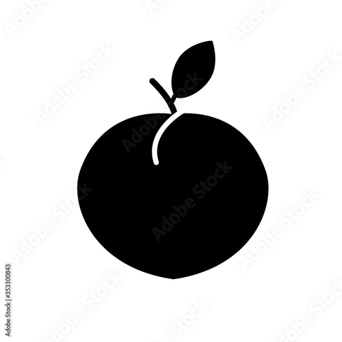 peach icon on white background. flat style. peach fruit icon for your web site design, logo, app, UI. nectarine symbol. peach sign.