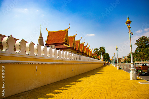 A beautiful view of Real Palace at Phnom Penh  Cambodia.