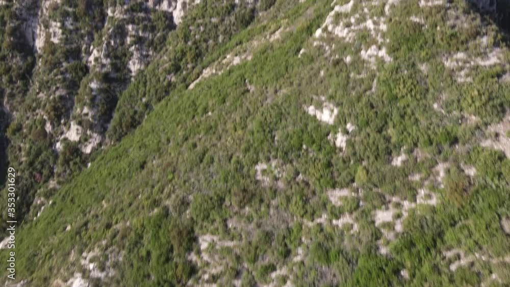 Ariel shots of Angeles National Forest, flying though mountains, panoramic landscapes, sunset Ariel shots of Angeles National Forest, flying though mountains, panoramic landscapes, sunset