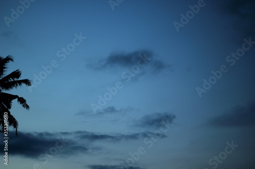 little black clouds in the blue sky