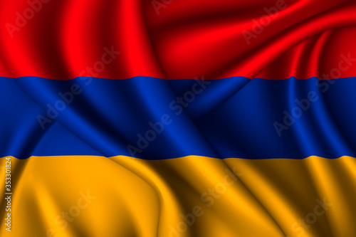 armenia national flag of silk. Template for your design