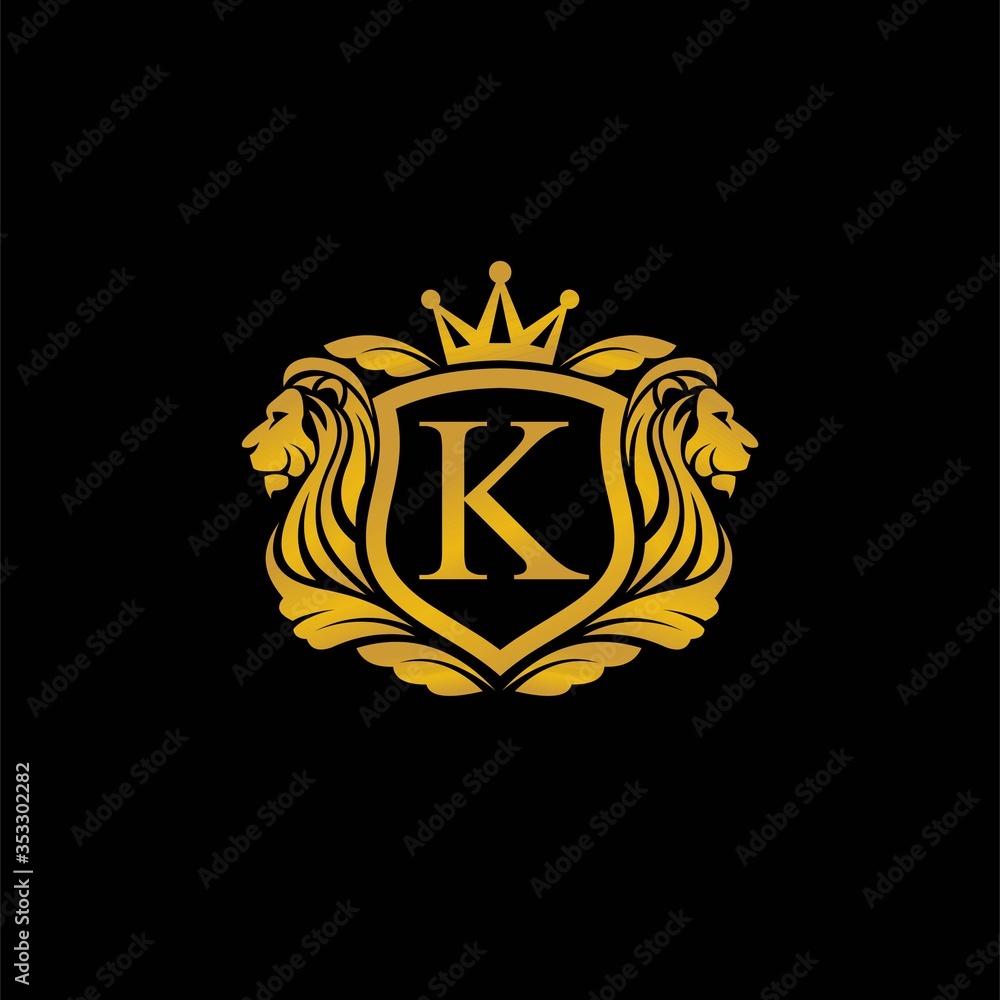 Lion king logo, shield concept design