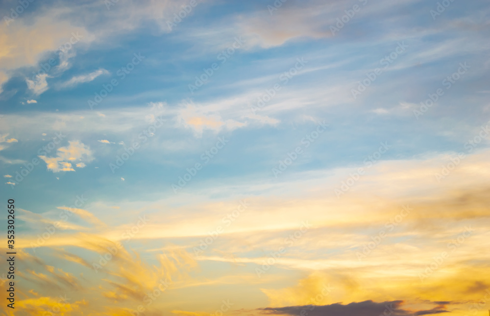 sunset light on blue sky and cloud sunset light on blue sky and cloud