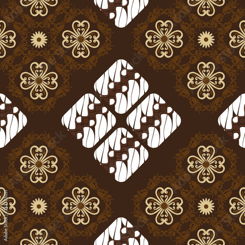 Modern dark brown color design for typical of traditional batik java