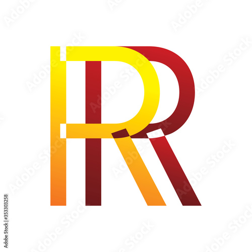 letter r rr fulll color logo design photo