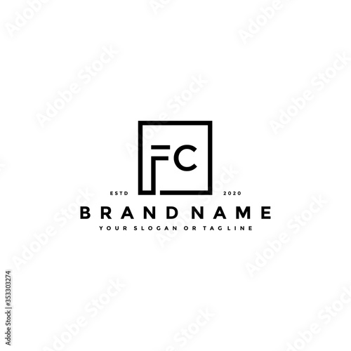 letter FC logo design vector photo