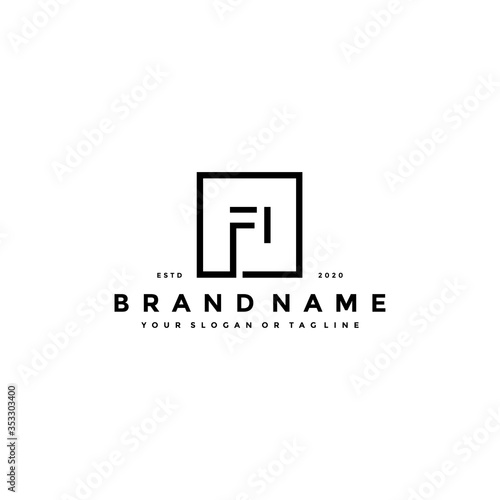 letter FI logo design vector