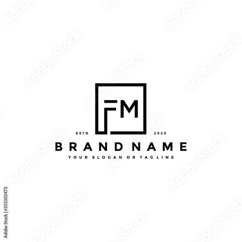 letter FM logo design vector