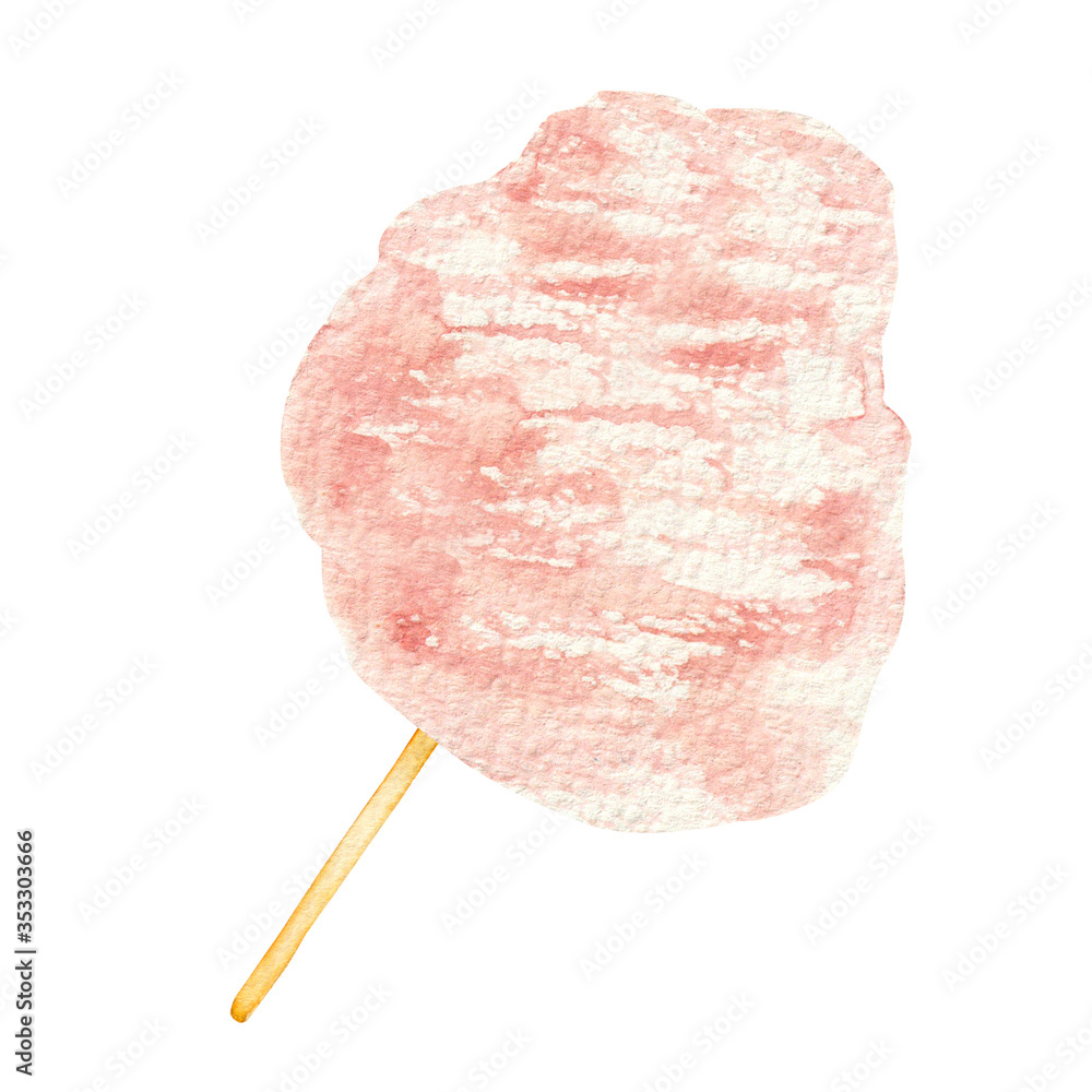 わたあめ 縁日 屋台 食べ物 水彩 イラスト Stock Illustration Adobe Stock