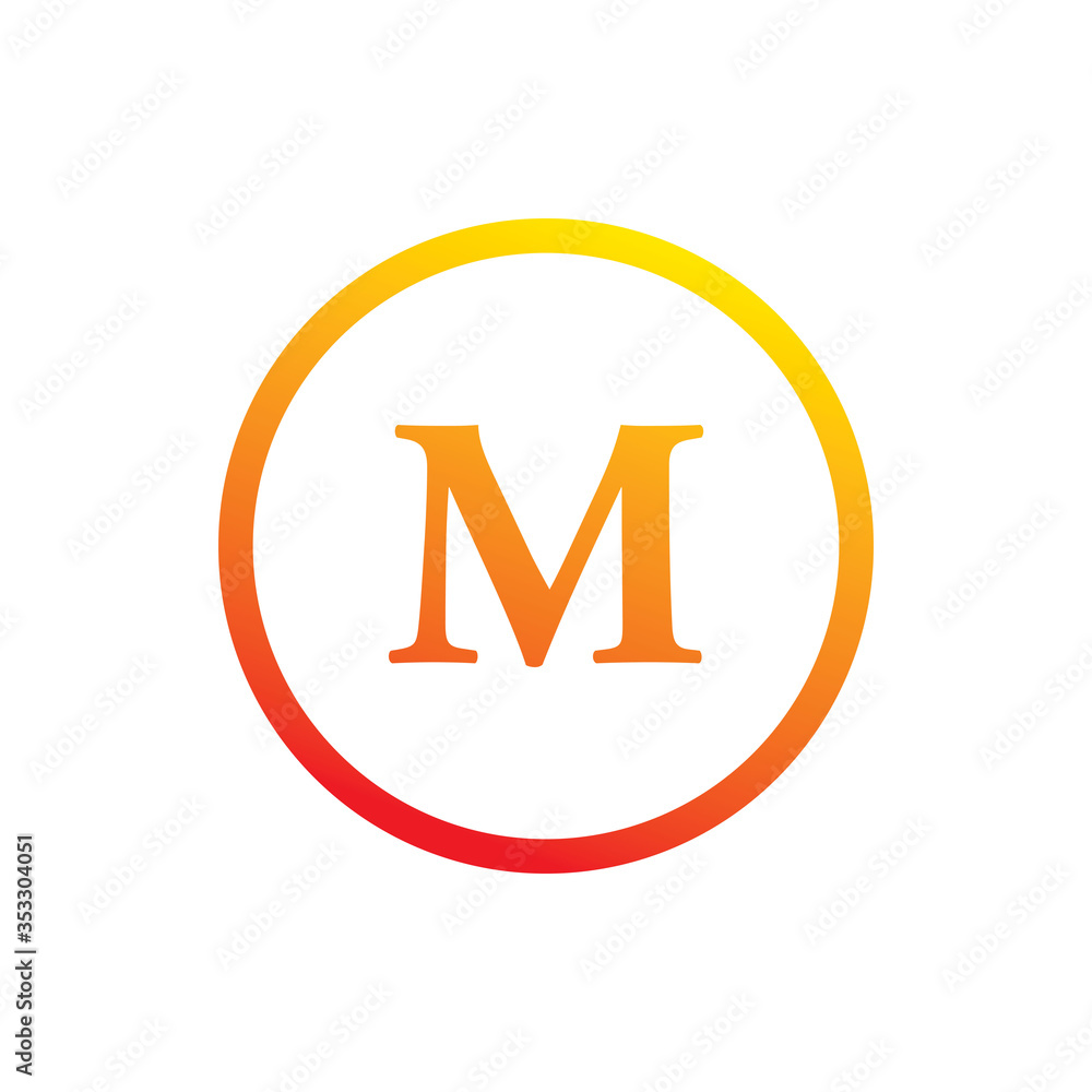 letter m circle full color logo design letter m circle full color logo design