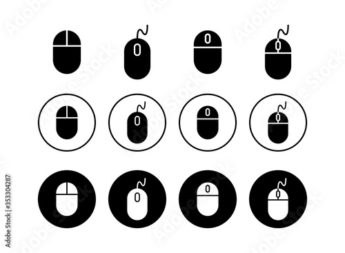 Set of Computer Mouse Icons . Computer mouse vector icon