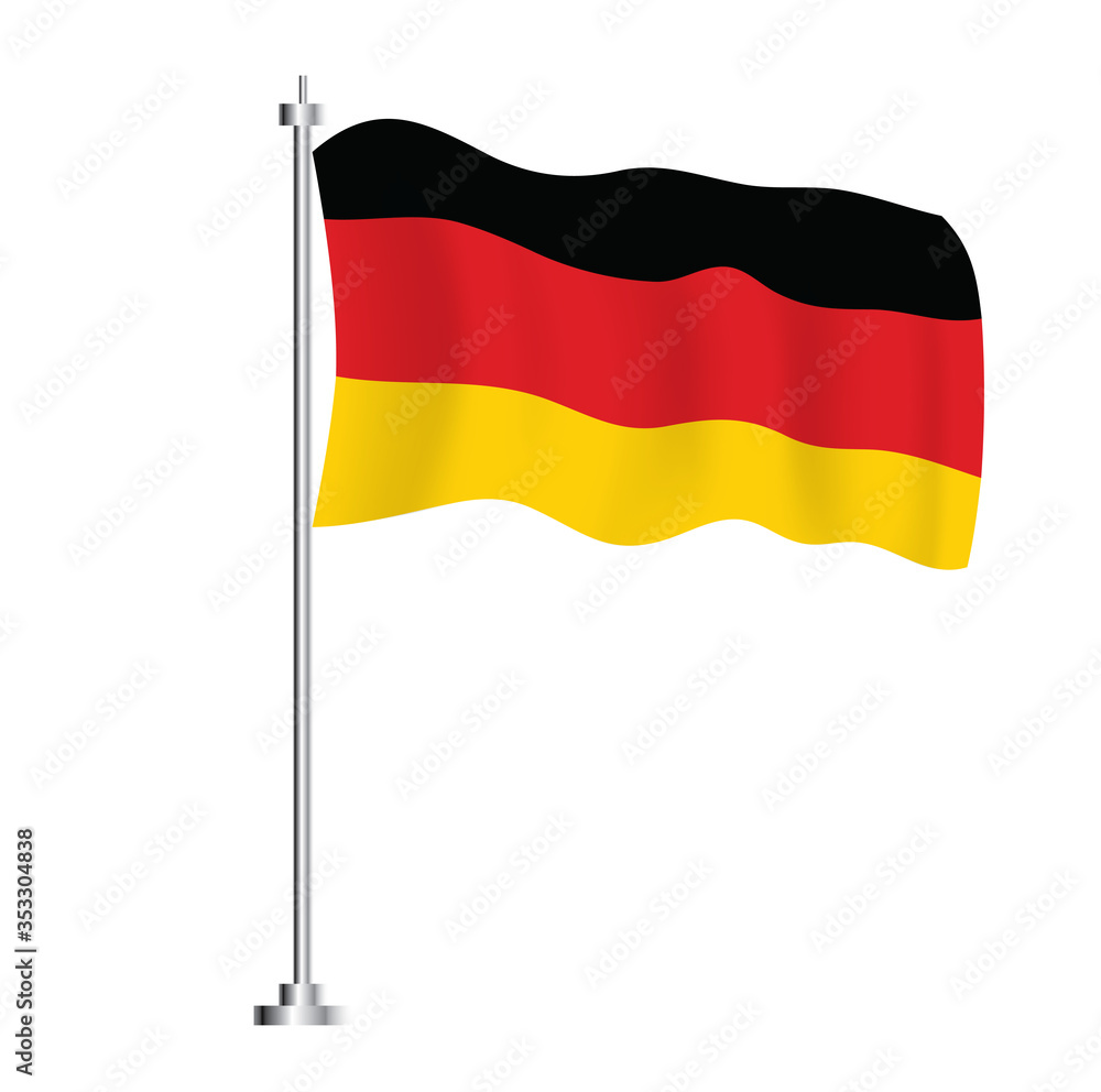 Fototapeta premium Germany Flag. Isolated Wave Flag of Germany Country.