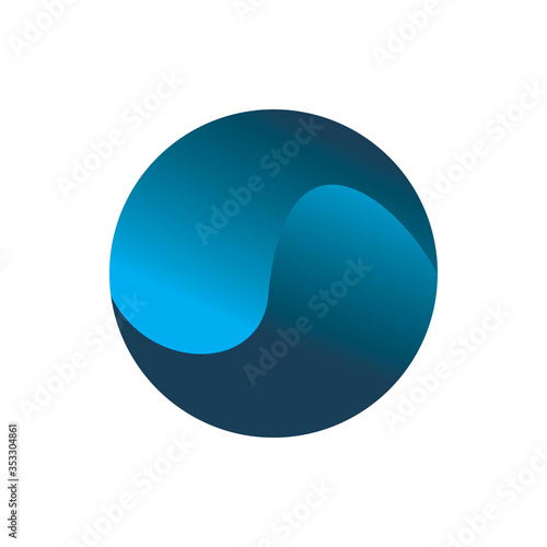 blue circle yin yang logo design