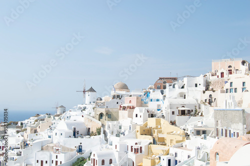 Village on Greek Island, Beautiful Santorini Greece