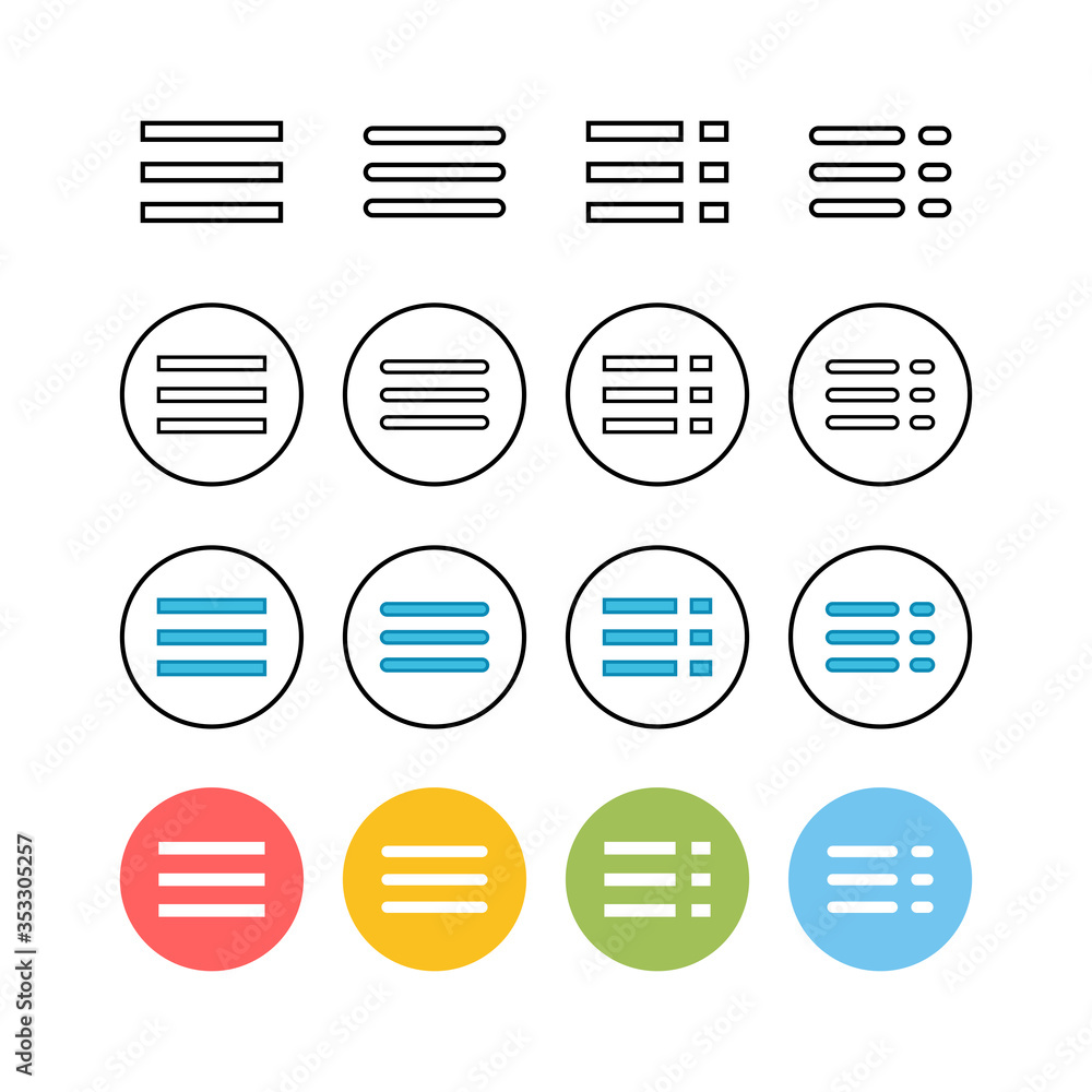 Set of Menu Icons . web menu icon Set of Menu Icons . web menu icon