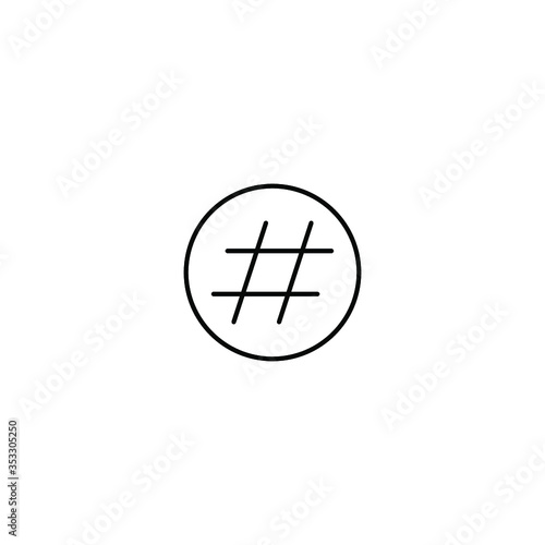 Outline hastag icon illustration vector symbol
