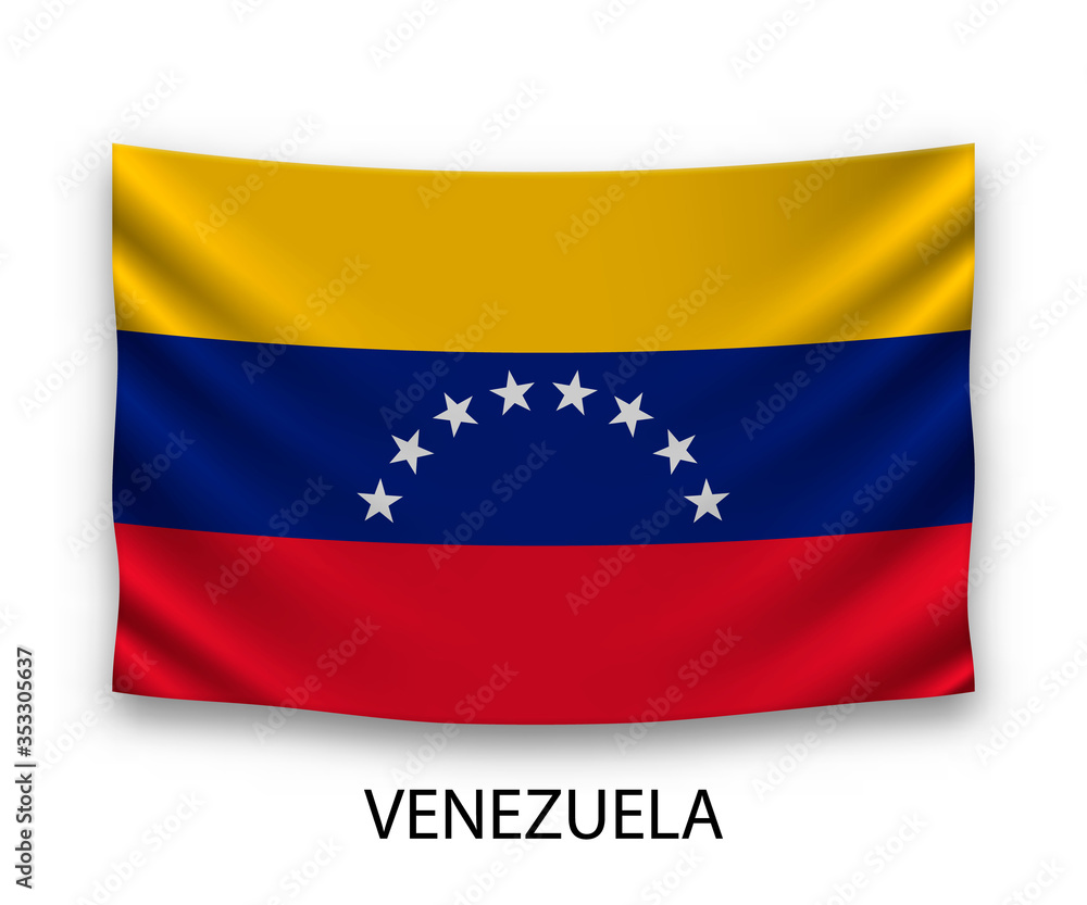Fototapeta premium Hanging silk flag venezuela