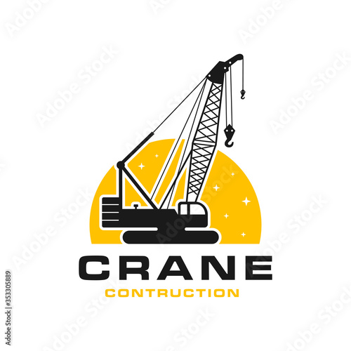 modern building construction crane logo