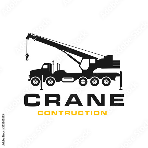 Silhouette transport crane logo