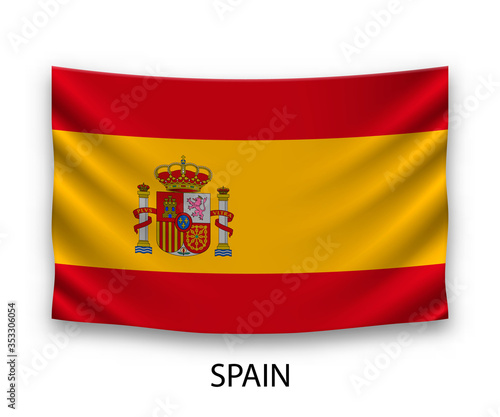 Hanging silk flag Spain