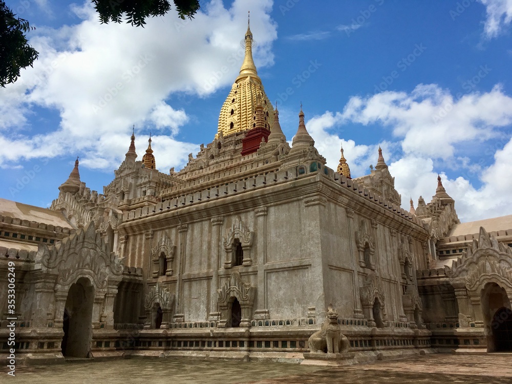 Ananda temple, beautiful buddhist temple Indian style in Bagan city, Myanmar
