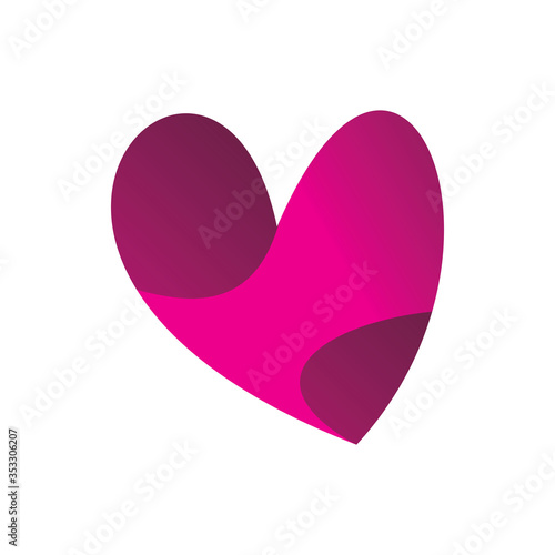 3d color love hearth logo design