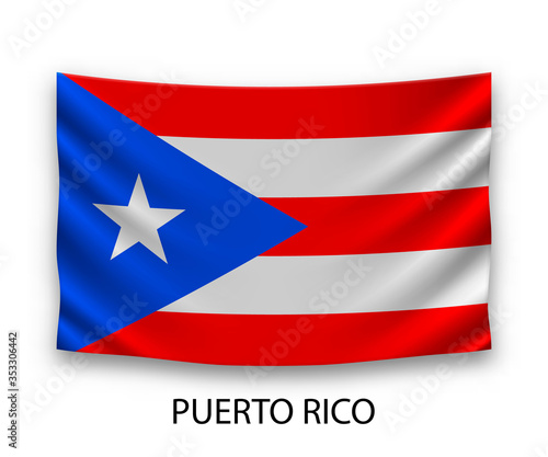 Hanging silk flag puerto rico
