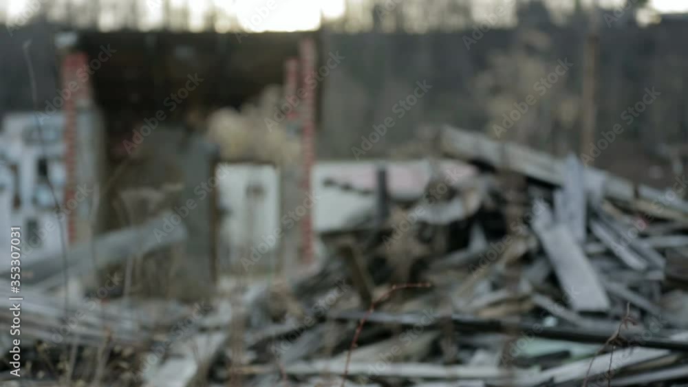 A pile of rubble from a destroyed building. A pile of rubble from a destroyed building.