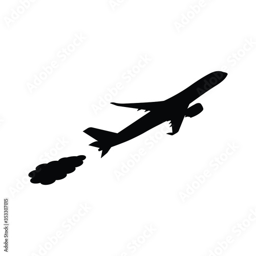 Air pollution by airplane icon 
