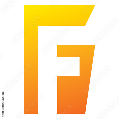 square color letter f logo design