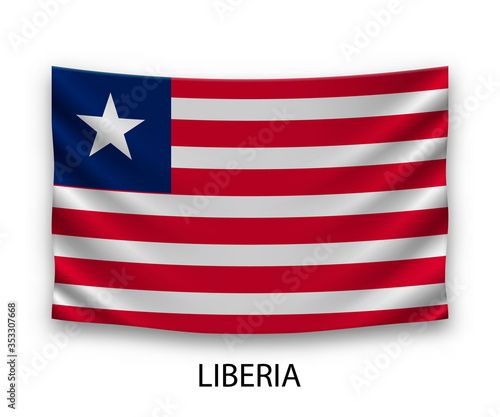 Hanging silk flag Liberia