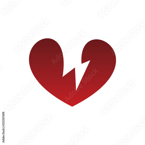 love hearth lightning energy power logo design