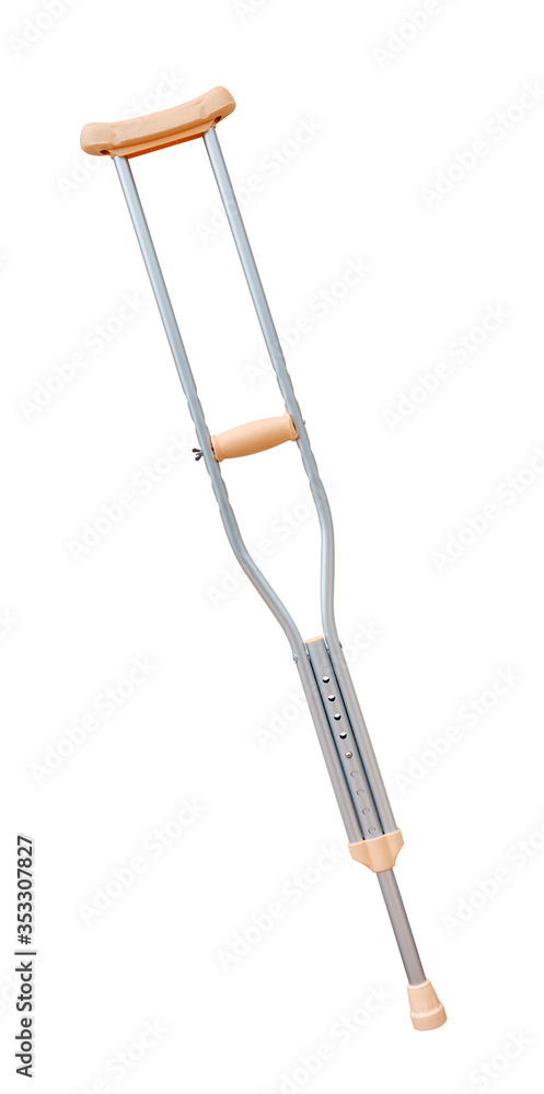 crutches for walking isolated on white background, clipping path