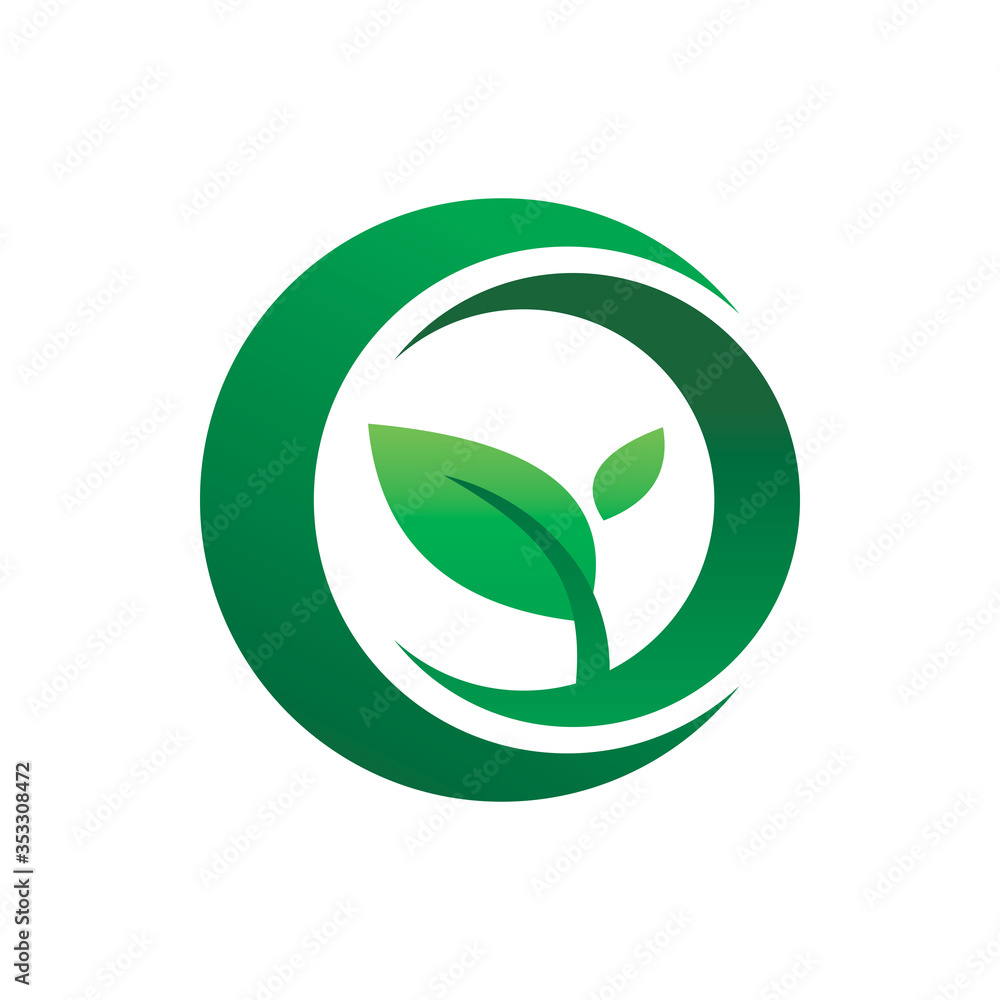 circle ring green nature leaf plant logo design circle ring green nature leaf plant logo design