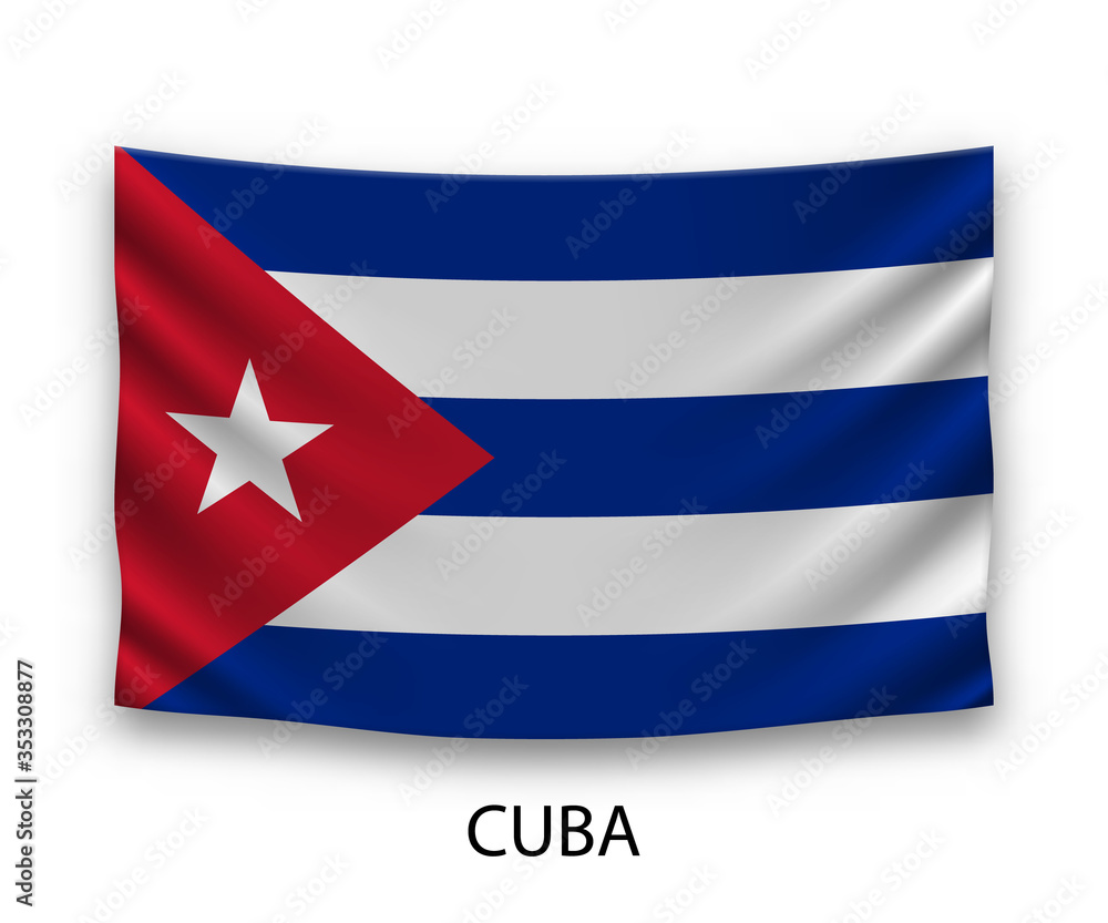 Hanging silk flag Cuba Hanging silk flag Cuba