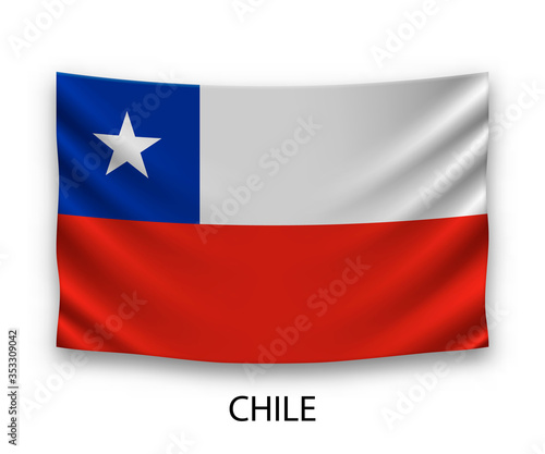 Hanging silk flag Chile