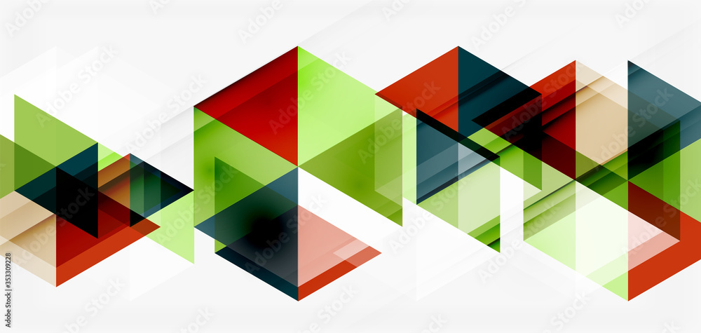 Geometric abstract background, mosaic triangle and hexagon shapes. Trendy abstract layout template for business or technology presentation, internet poster or web brochure cover, wallpaper Geometric abstract background, mosaic triangle and hexagon shapes. Trendy abstract layout template for business or technology presentation, internet poster or web brochure cover, wallpaper