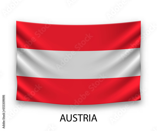 Hanging silk flag Austria