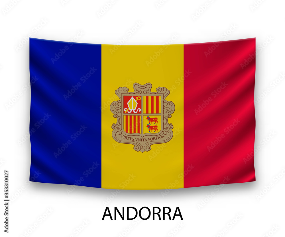 Obraz premium Hanging silk flag andorra