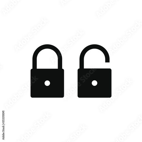 Locked and unlocked icon.Security symbol.Padlock vector illustration