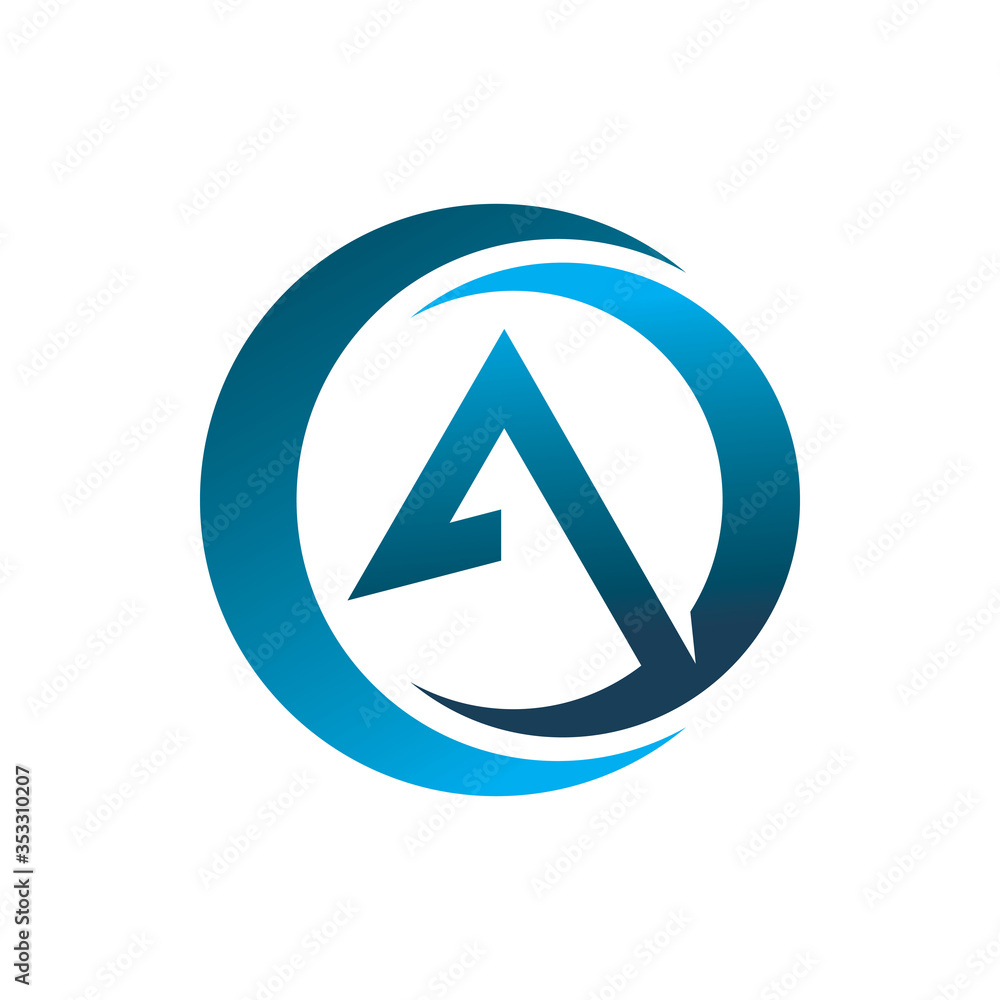 letter a triangle circle ring logo design letter a triangle circle ring logo design