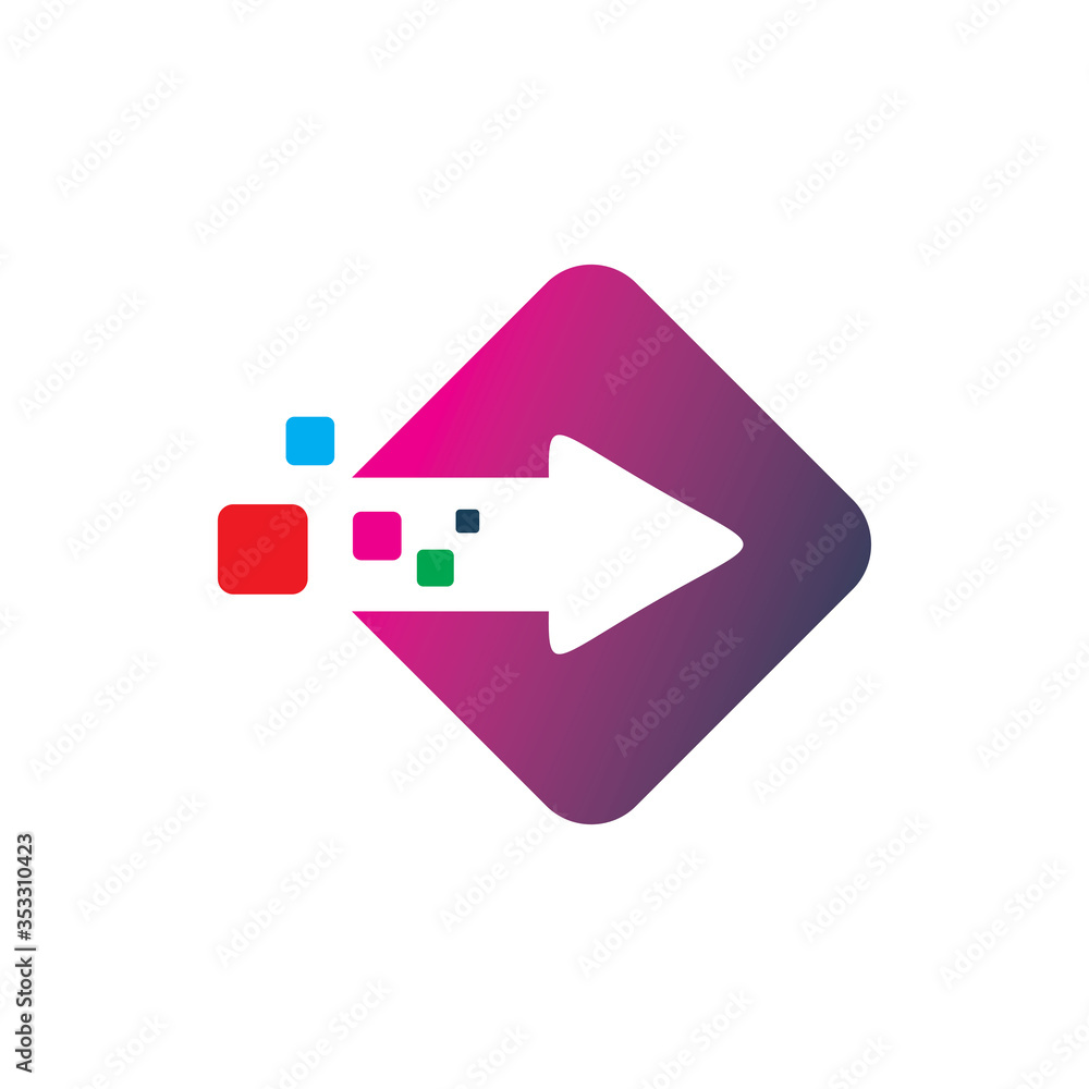 full color diamond arrow digital arrow logo design full color diamond arrow digital arrow logo design