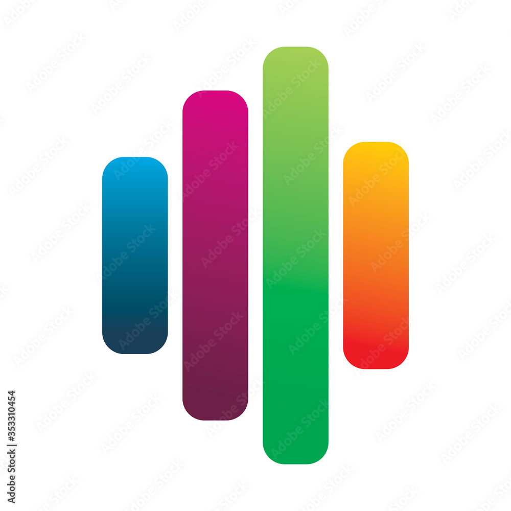 full color business chart logo design full color business chart logo design