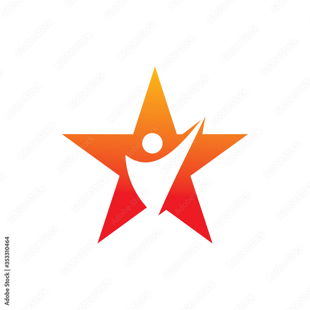 full color star people logo design full color star people logo design