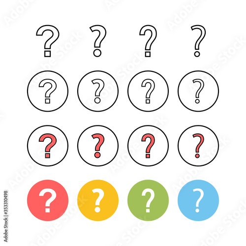 Set of Question Icons. Question mark sign. help icon. Faq