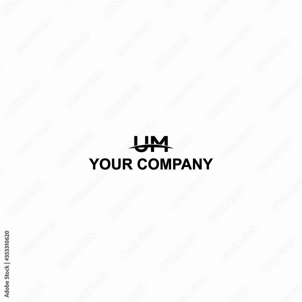 business logo design LETTER UM - obrazy, fototapety, plakaty 