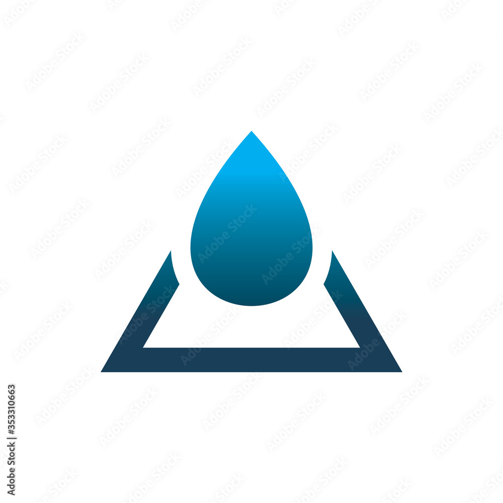 Fototapeta premium blue triangle water drop color line logo design